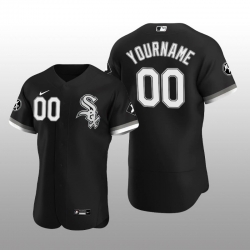 Men Women Youth Toddler Chicago Ｗhite Sox Black Custom Nike MLB Flex Base Jersey