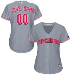 Men Women Youth All Size Cincinnati Reds Majestic Grey Home Cool Base Custom Jersey