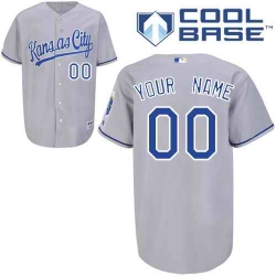 Men Women Youth All Size Kansas City Royals Cool Base Custom Jerseys Grey 3