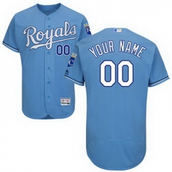 Men Women Youth All Size Kansas City Royals Majestic Road Flex Base Custom Jersey Baby Blue