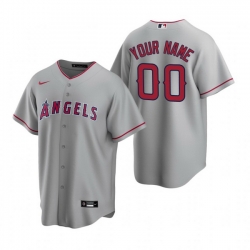 Men Women Youth Toddler All Size Los Angeles Angels Custom Nike Gray Stitched MLB Cool Base Road Jersey