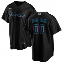 Men Women Youth Toddler MIAMI MARLINS Custom Stitched Jersey Black