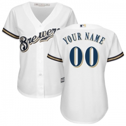 Men Women Youth All Size Milwaukee Brewers Custom Cool Base White Jersey