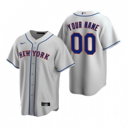 Men Women Youth Toddler All Size New York Mets Custom Nike Gray Stitched MLB Cool Base Road Jersey