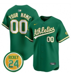 Men Women Youth Oakland Athletics Active Player Custom Green 2024 Limited With Rickey Henderson Patch Stitched Jersey