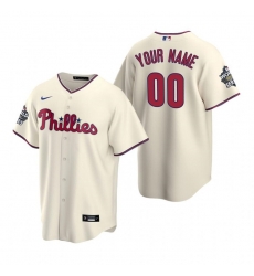 Men Women Youth Philadelphia Phillies Active Player Custom Cream2022 World Series Cool Base Stitched Baseball Jersey