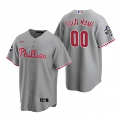 Men Women Youth Philadelphia Phillies Active Player Custom Grey 2022 World Series Cool Base Stitched Baseball Jersey