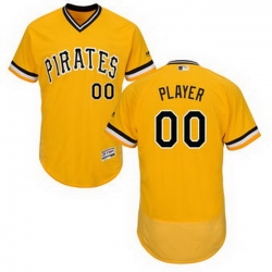 Men Women Youth All Size Pittsburgh Pirates Majestic Alternate Gold Flex Base Authentic Collection Custom Jersey