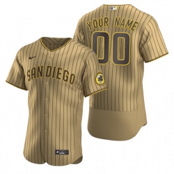 Men Women Youth Toddler All Size San Diego Padres Custom Nike Tan Brown Stitched MLB Flex Base Jersey