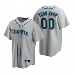 Men Women Youth Toddler All Size Seattle Mariners Custom Nike Gray Stitched MLB Cool Base Road Jersey