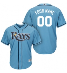 Men Women Youth All Size Tampa Bay Rays Majestic Light Blue Cool Base Custom Jersey 3