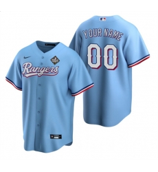 Men Texas Rangers Active Player Custom Blue 2023 World Series Stitched Baseball Jersey