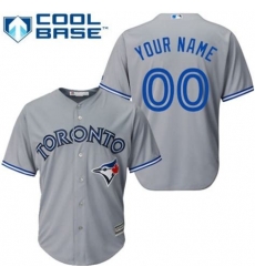 Men Women Youth All Size Toronto Blue Jays Cool Base Custom Jersey Grey