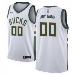 Men Women Youth Toddler All Size Milwaukee Bucks Nike White Swingman Custom Association Edition Jersey