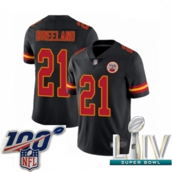 2020 Super Bowl LIV Men Kansas City Chiefs #21 Bashaud Breeland Limited Black Rush Vapor Untouchable Football Jersey