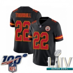 2020 Super Bowl LIV Men Kansas City Chiefs #22 Juan Thornhill Limited Black Rush Vapor Untouchable Football Jersey