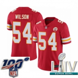 2020 Super Bowl LIV Men Kansas City Chiefs #54 Damien Wilson Red Team Color Vapor Untouchable Limited Player Football Jersey