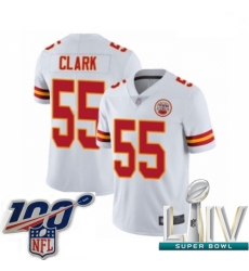 2020 Super Bowl LIV Men Kansas City Chiefs #55 Frank Clark White Vapor Untouchable Limited Player Football Jersey