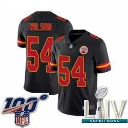 2020 Super Bowl LIV Youth Kansas City Chiefs #54 Damien Wilson Limited Black Rush Vapor Untouchable Football Jersey