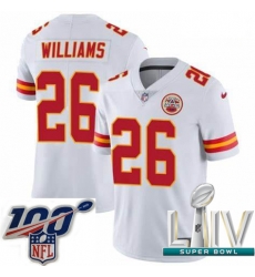 2020 Super Bowl LIV Youth Nike Kansas City Chiefs #26 Damien Williams White Vapor Untouchable Limited Player NFL Jersey