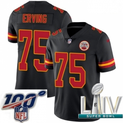 2020 Super Bowl LIV Youth Nike Kansas City Chiefs #75 Cameron Erving Limited Black Rush Vapor Untouchable NFL Jersey