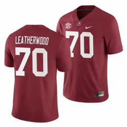 Alabama Crimson Tide Alex Leatherwood Crimson 2019 Home Game Jersey NCAA Football