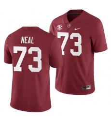 Alabama Crimson Tide Evan Neal Crimson 2019 Home Game Jersey NCAA Football