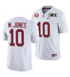 Alabama Crimson Tide Mac Jones White 2021 Rose Bowl Champions College Football Playoff College Football Playoff Jersey