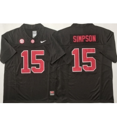 Men Alabama Crimson Tide Black #15 TY SIMPSON Stitched F U S E NCAA Jersey Men Alabama Crimson Tide Black #15 TY SIMPSON Stitched F U S E NCAA Jersey