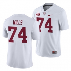 NCAA Football Alabama Crimson Tide Jedrick Wills White 2019 Away Game Jersey