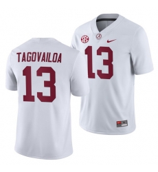 NCAA Football Alabama Crimson Tide Tua Tagovailoa White 2019 Away Game Jersey