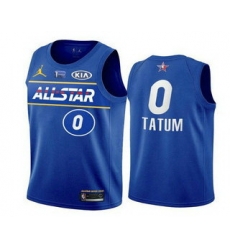 Men 2021 All Star 0 Jayson Tatum Blue Eastern Conference Stitched NBA Jersey