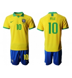 Brazil 10 PELE Home Authentic Soccer Jersey