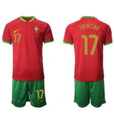 Portugal 2022 World Cup Soccer Jersey #17 TRINCAO RED