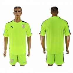 Uruguay Blank Shiny Green Goalkeeper Soccer Country Jersey