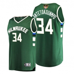 bucks giannis antetokounmpo green 2021 nba finals bound replica jersey