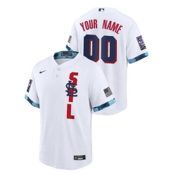 Men St. Louis Cardinals Custom #00 White 2021 MLB All-Star Game Jersey