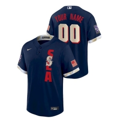 Men's Seattle Mariners Custom #00 Navy 2021 MLB All-Star Game Jersey