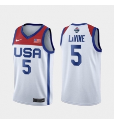 Men's USA Team Zach LaVine Home White 2021 Tokyo Olympics Jersey