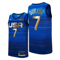 USA Dream Team 7 Kevin Durant 2021 Tokyo Olymipcs Nike Basketball Jersey Blue