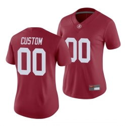 Alabama Crimson Tide Custom 00 Crimson Game Jersey Women's