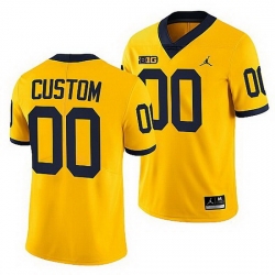 Michigan Wolverines Custom Maize College Football Men Jersey