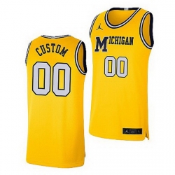 Michigan Wolverines Custom Maize Retro Limited Basketball Jersey