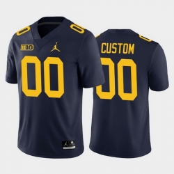 Michigan Wolverines Custom Navy Home Men'S Jersey