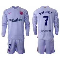 Men Barcelona Long Sleeve Soccer Jerseys 554