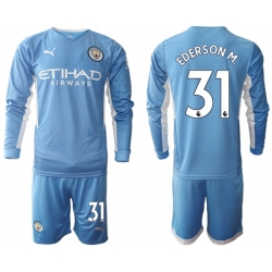 Men Manchester City Long Sleeve Soccer Jerseys 501