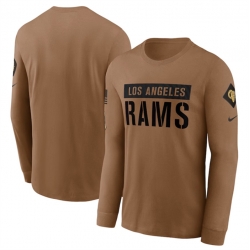 Men Los Angeles Rams 2023 Brown Salute To Service Long Sleeve T Shirt