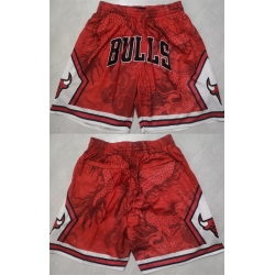 Men Chicago Bulls Red Shorts  