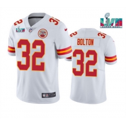 Men Women Youth Toddler Kansas City Chiefs 32 Nick Bolton White Super Bowl LVII Patch Vapor Untouchable Limited Stitched Jersey