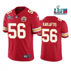 Men Women Youth Toddler Kansas City Chiefs 56 George Karlaftis Red Super Bowl LVII Patch Vapor Untouchable Limited Stitched Jersey